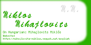 miklos mihajlovits business card